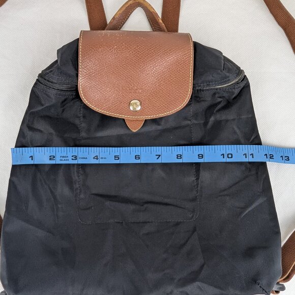 Longchamp Le Pliage Tote Bag Black Nylon Foldable Backpack - Picture 15 of 16